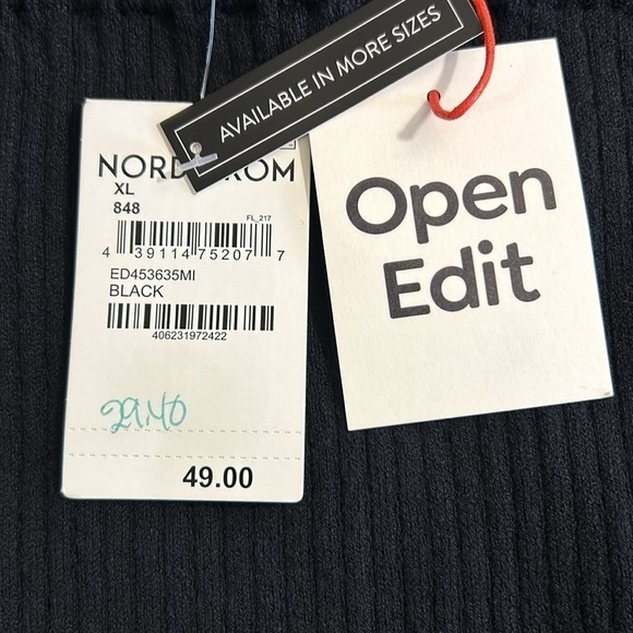 NWT Open Edit Nordstrom Knit Black Maxi Skirt with Buttons & Slit XL - Picture 4 of 6